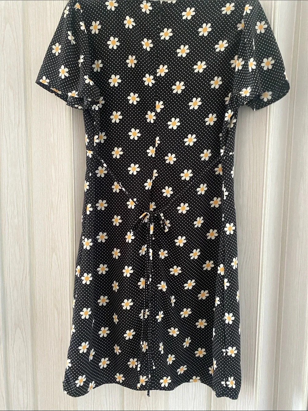 Forever 21 Black Mini Dress with White & Yellow Daisy Print